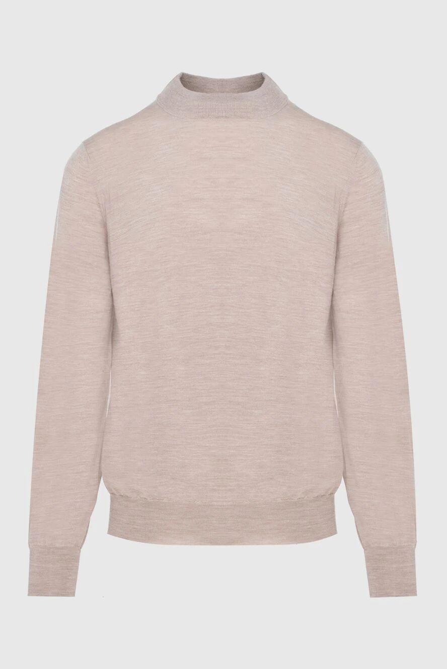 Brunello Cucinelli джемпер з високим коміром стійкою з вовни та кашеміру бежевий чоловічий 171703 - фото 1