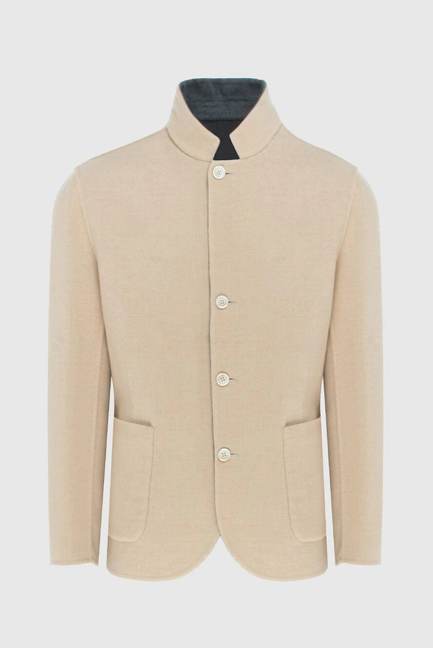 Brunello Cucinelli піджак із вовни бежевий чоловічий 171722 - фото 1