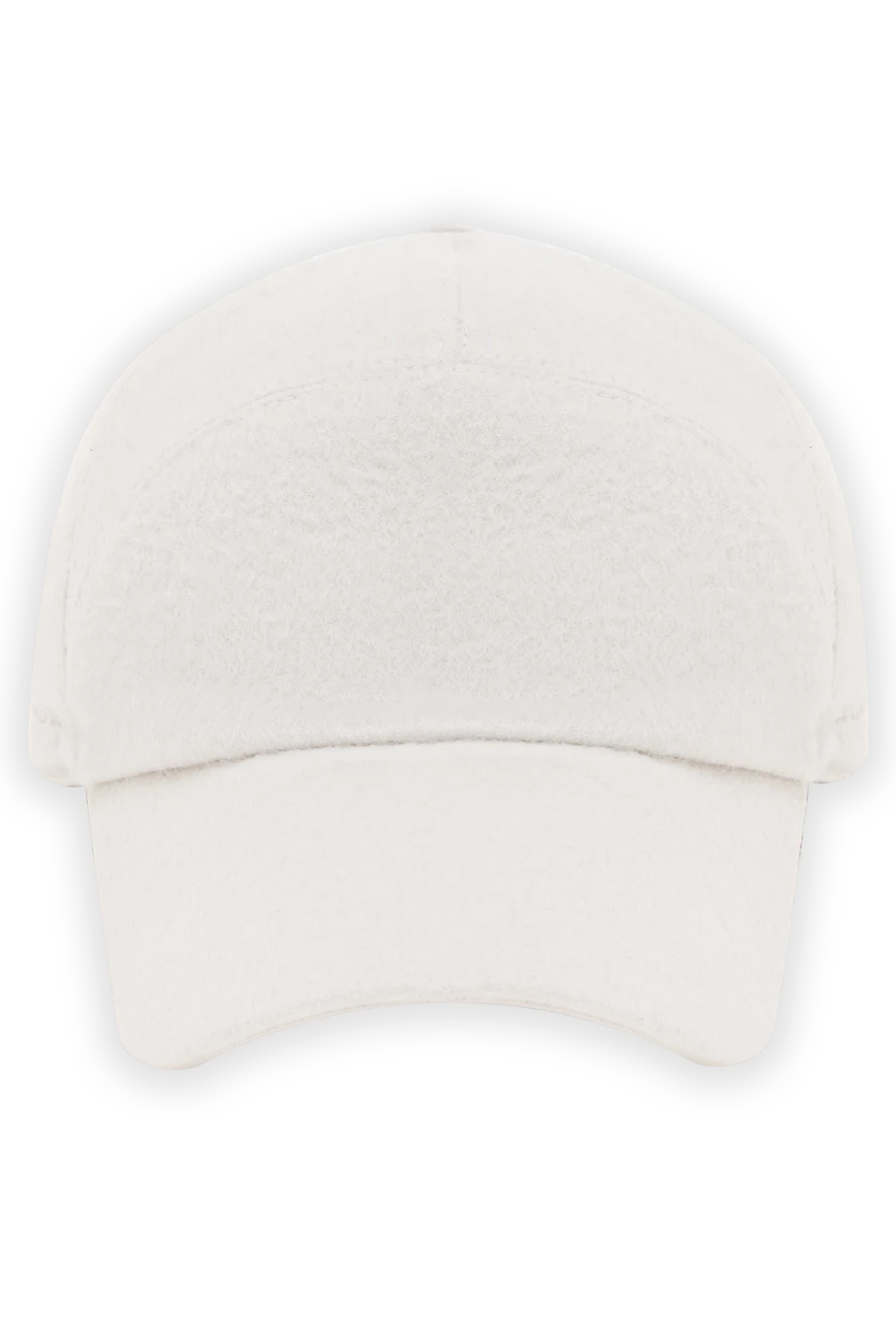 Kiton кепка кашемірова біла з рельєфним швом на передній панелі чоловіча 171832 - фото 1