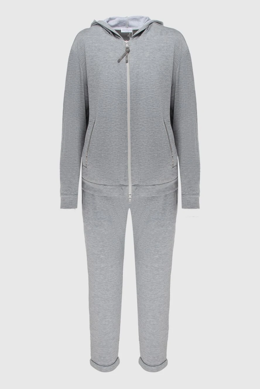 Brunello Cucinelli костюм з м'якої шовковистої бавовни у сірому кольорі 171849 - фото 1