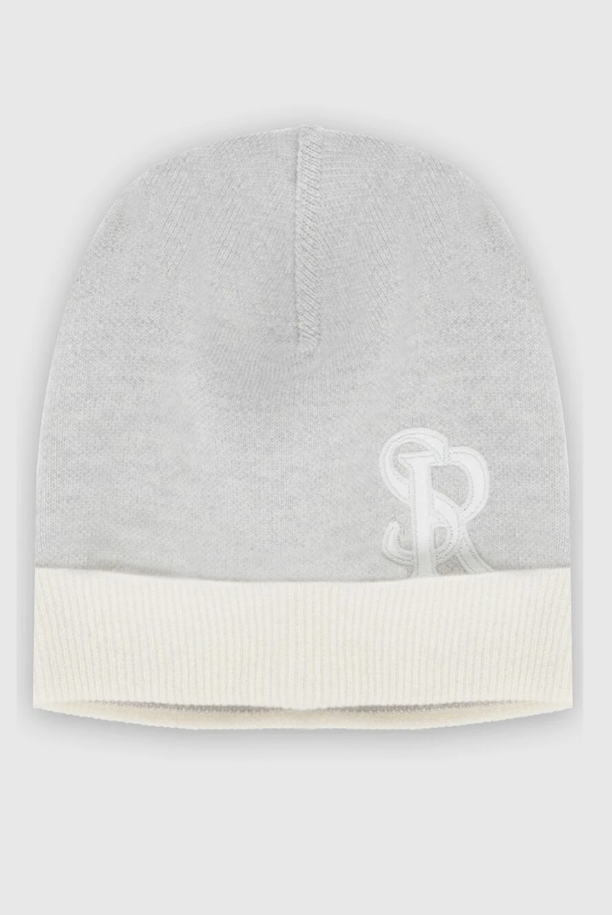 Stefano Ricci шапка з кашеміру та шовку сіра чоловіча 171853 - фото 1