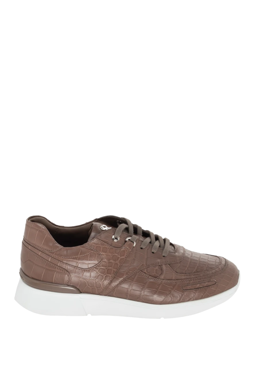 Stefano Ricci кросівки зі шкіри крокодила коричневі чоловічі 171858 - фото 1