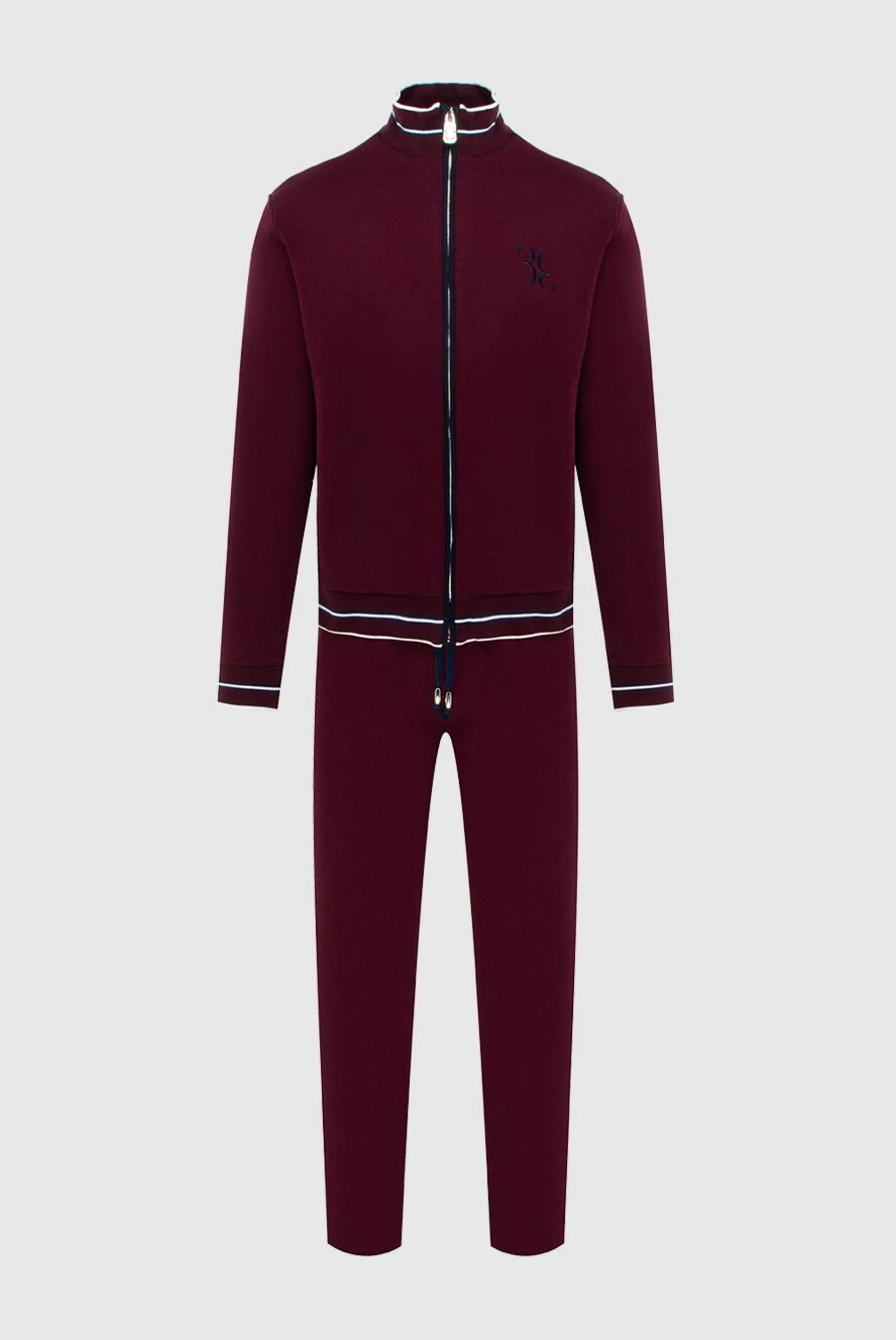 Billionaire man men's sports suit made of silk and cotton, burgundy buy with prices and photos 171957