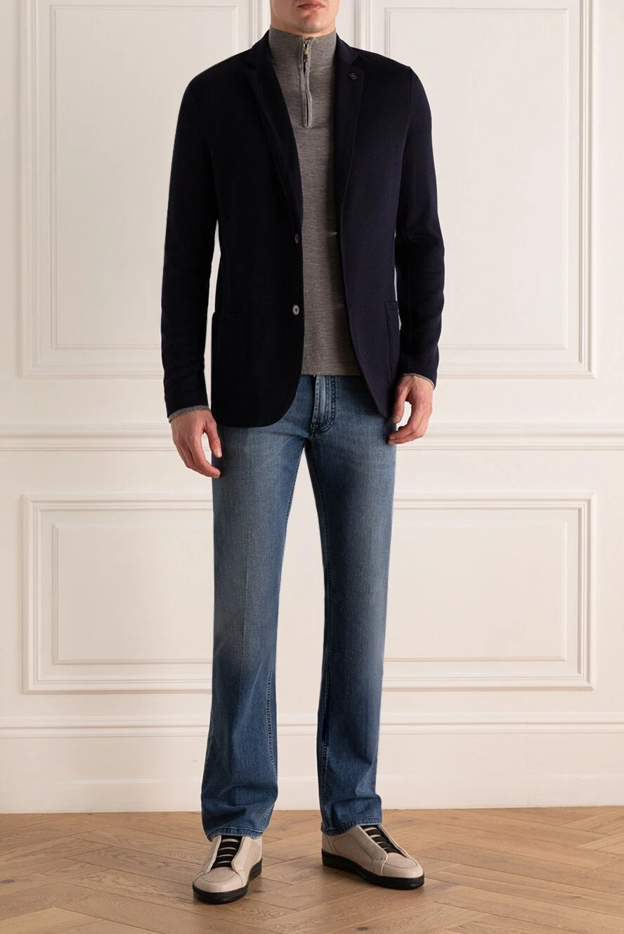 Gran Sasso мужские пиджак шерстяной синий мужской купить с ценами и фото 172102 - фото 2