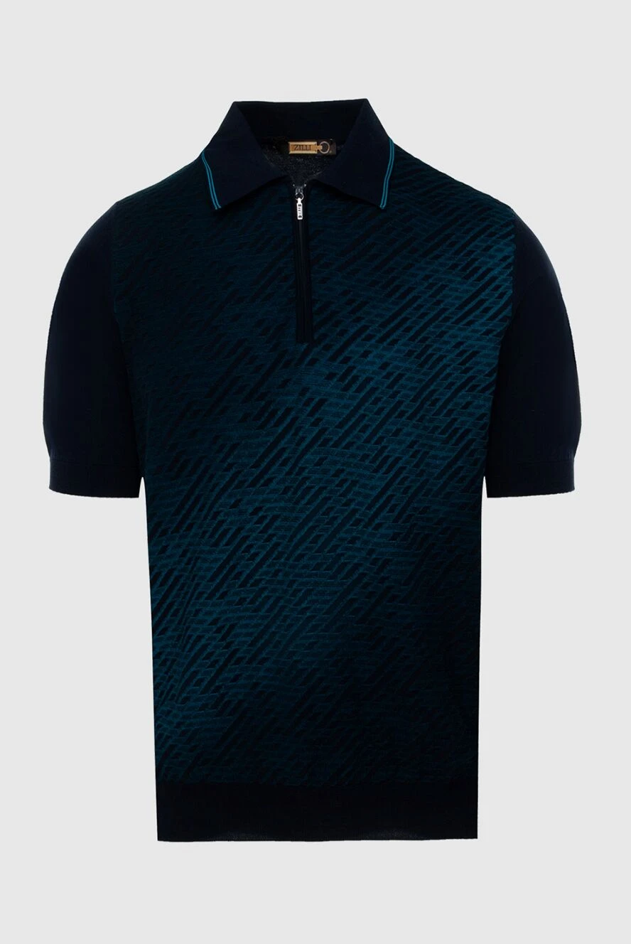 Zilli man cotton and silk polo blue for men buy with prices and photos 172264 - photo 1