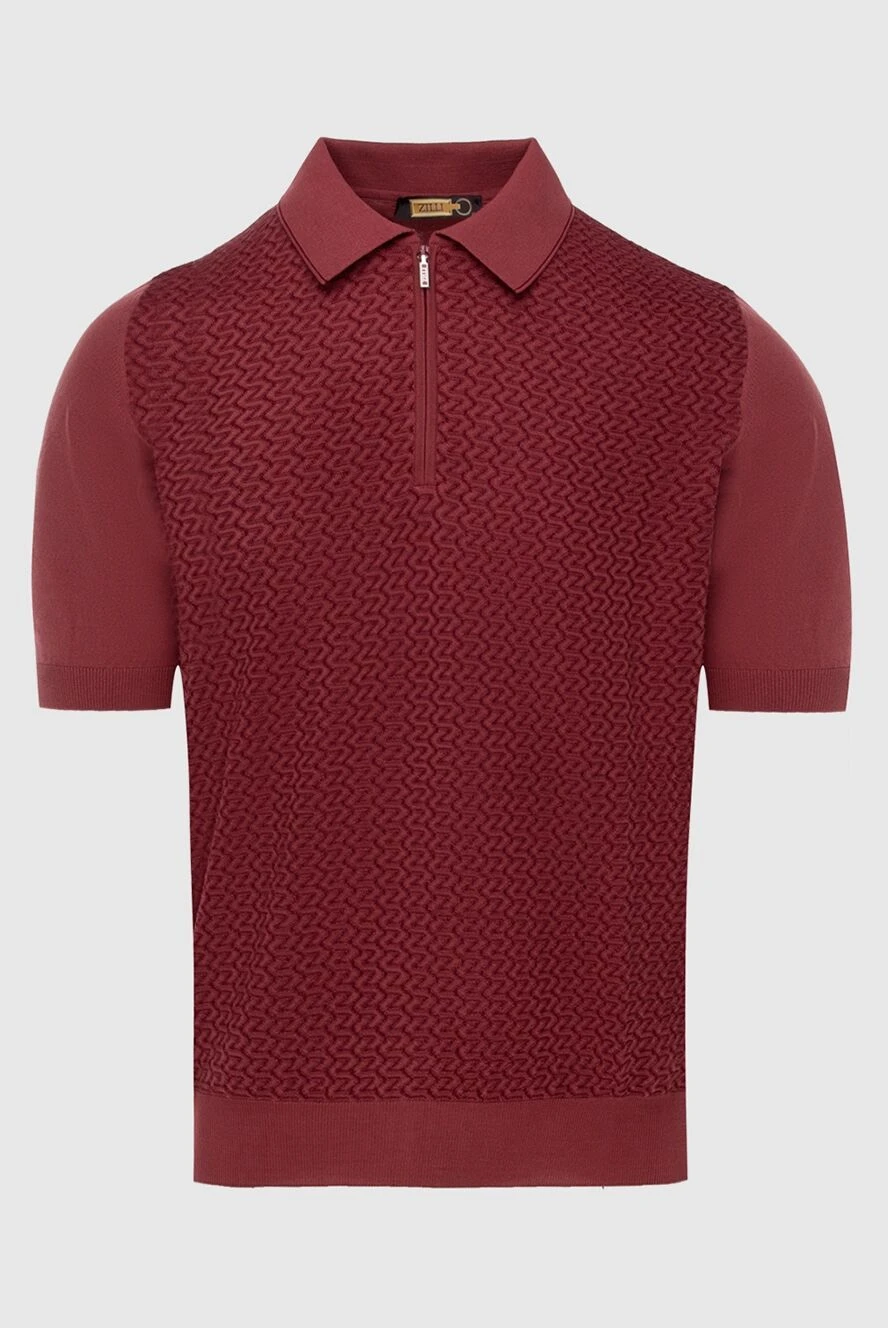 Zilli man men's cotton and silk polo, burgundy buy with prices and photos 172267 - photo 1