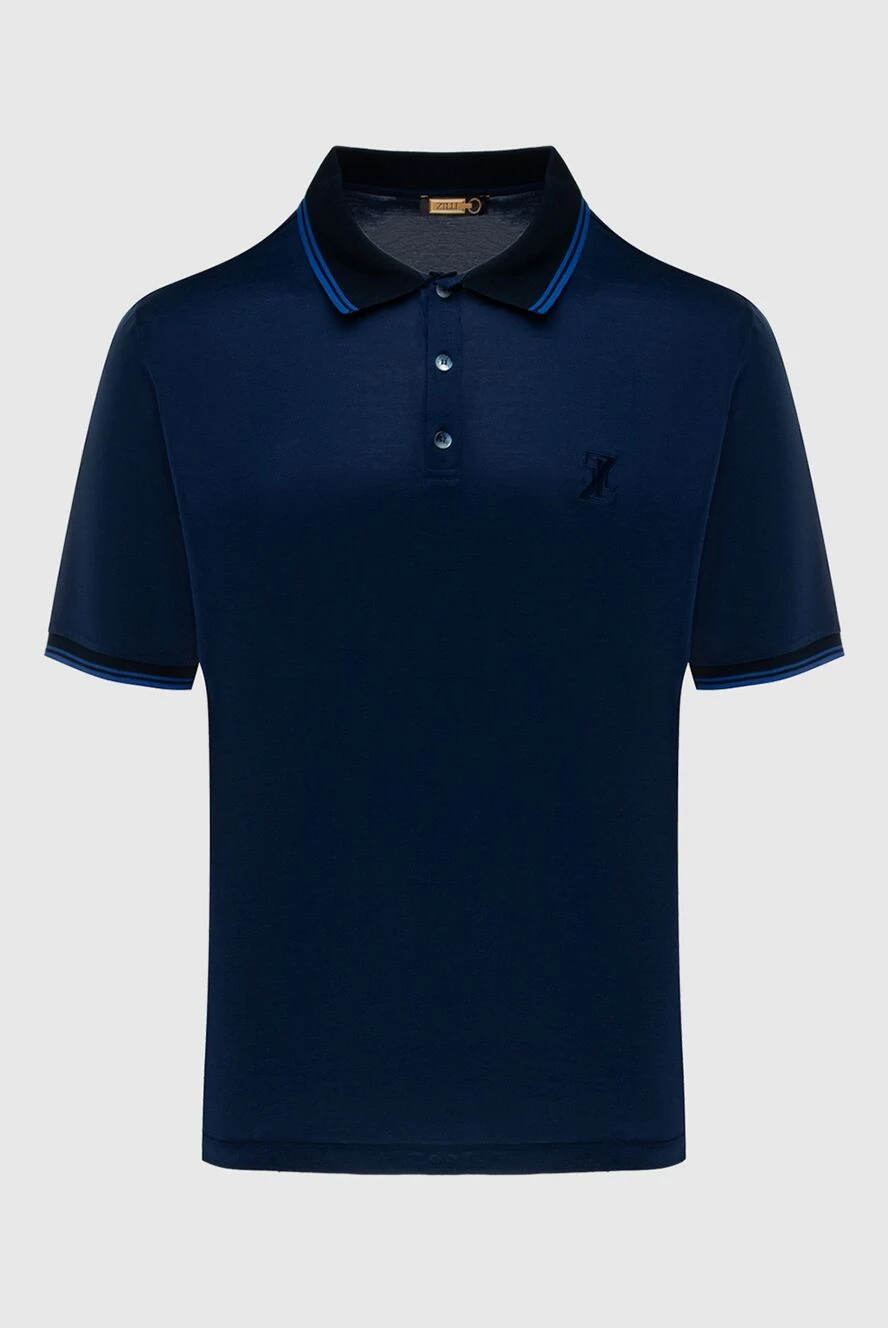 Zilli man cotton and silk polo blue for men buy with prices and photos 172272 - photo 1