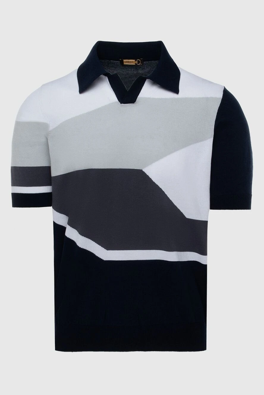 Zilli man cotton and silk polo blue for men buy with prices and photos 172273 - photo 1