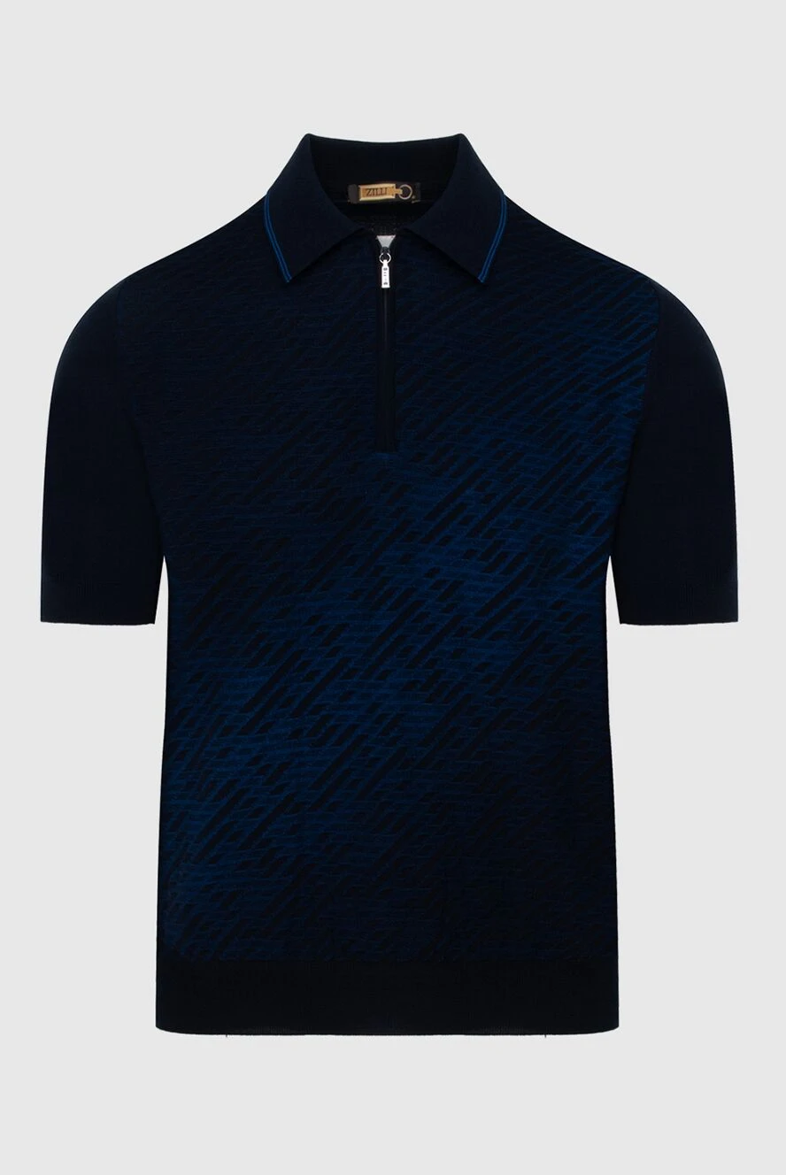 Zilli man cotton and silk polo blue for men buy with prices and photos 172278 - photo 1