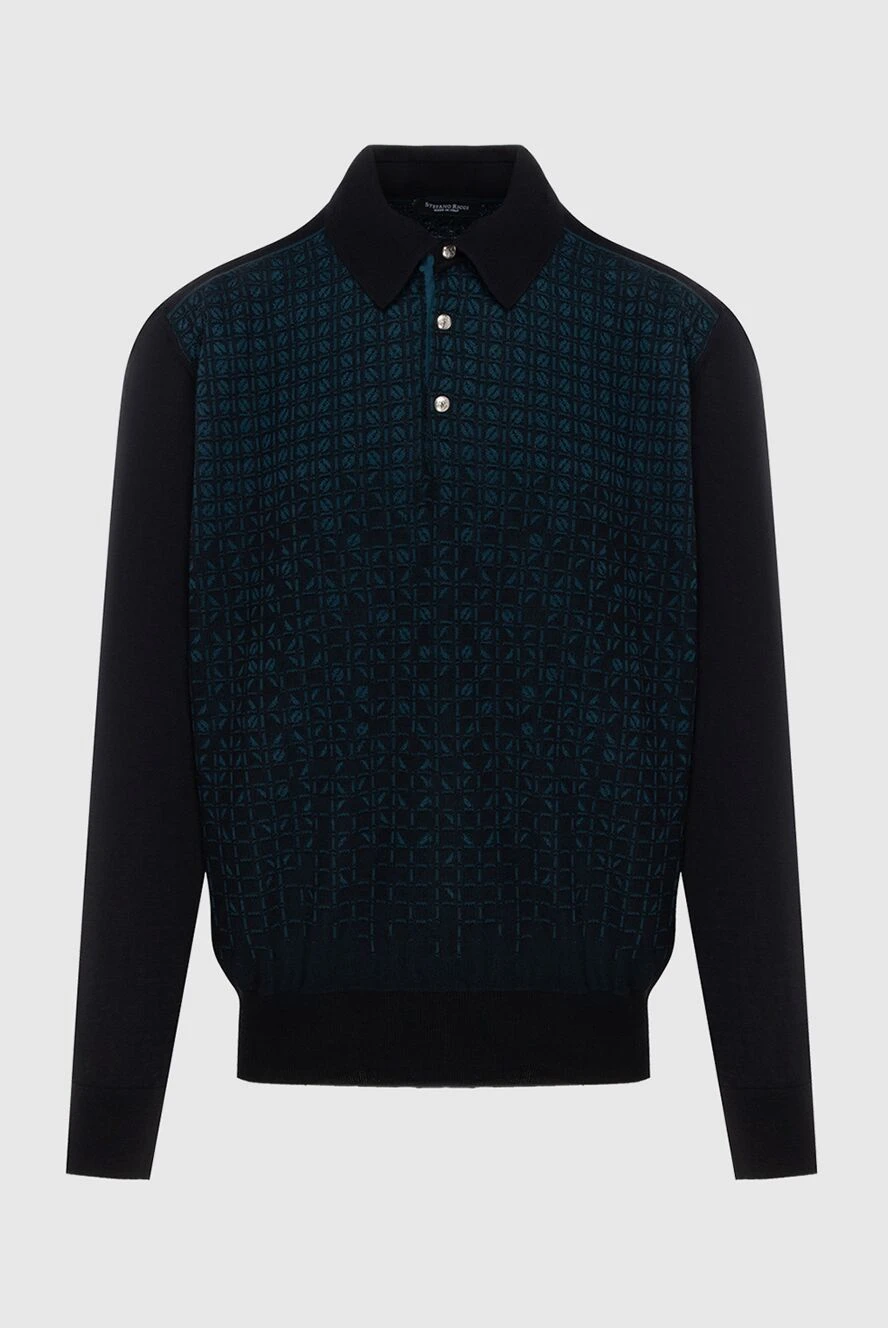 Stefano Ricci поло з довгим рукавом з шовку та кашеміру чорне чоловіче 172330 - фото 1