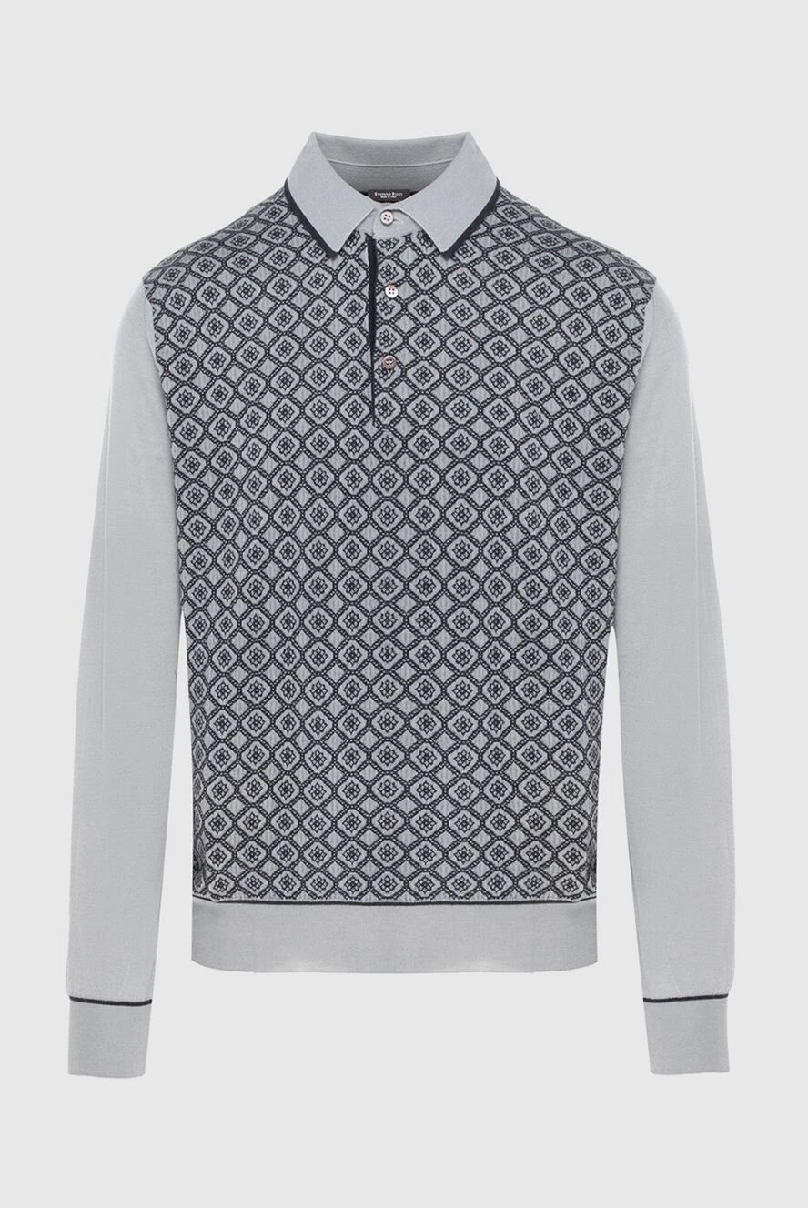 Stefano Ricci поло з довгим рукавом у сіро-чорній гамі з орнаментом 172331 - фото 1