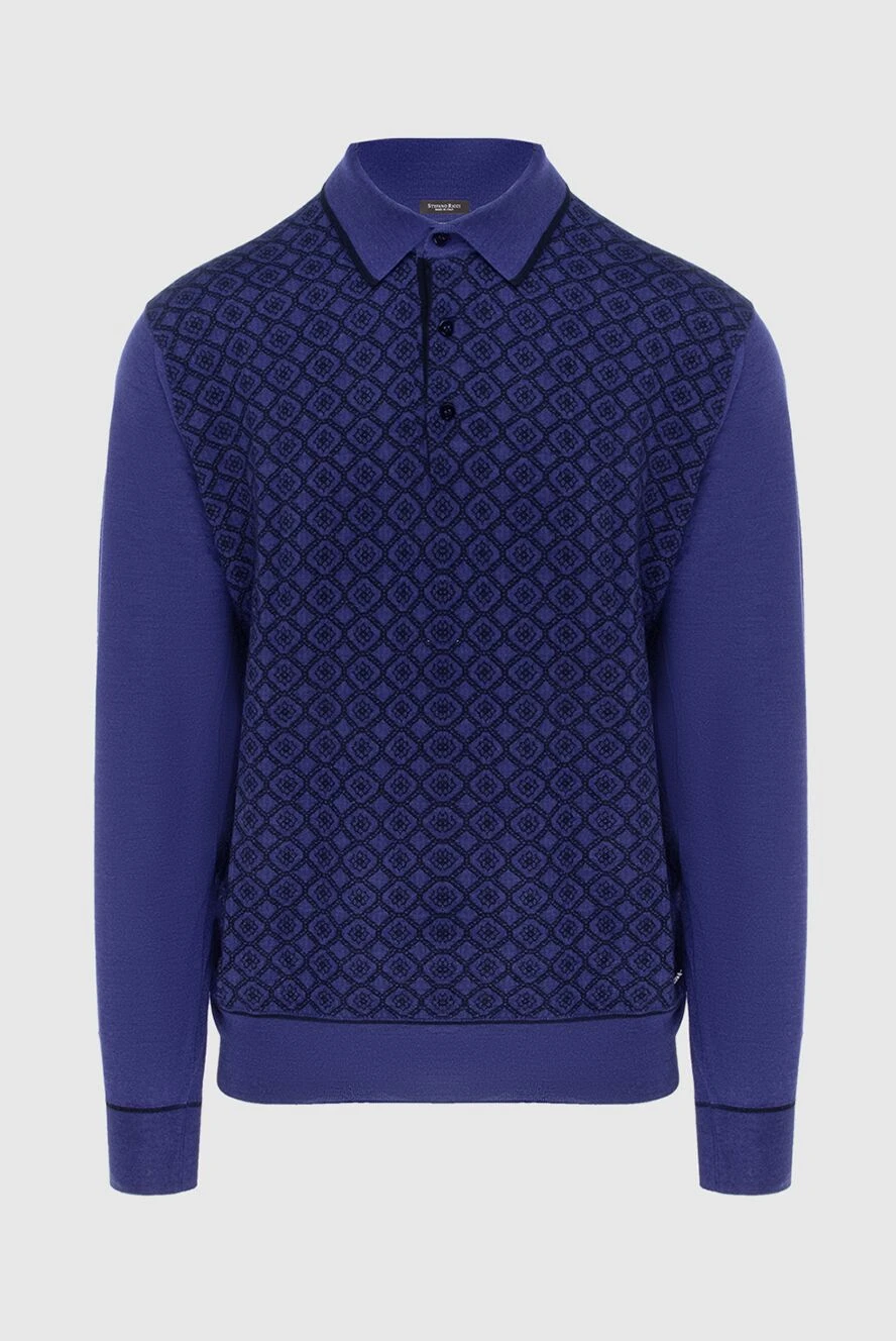 Stefano Ricci long-sleeved silk and cashmere polo blue for men 172337 - photo 1