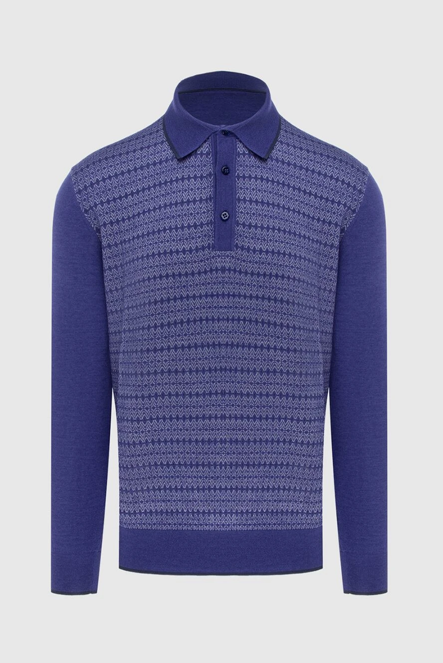 Stefano Ricci поло з довгим рукавом з шовку та кашеміру фіолетове чоловіче 172339 - фото 1