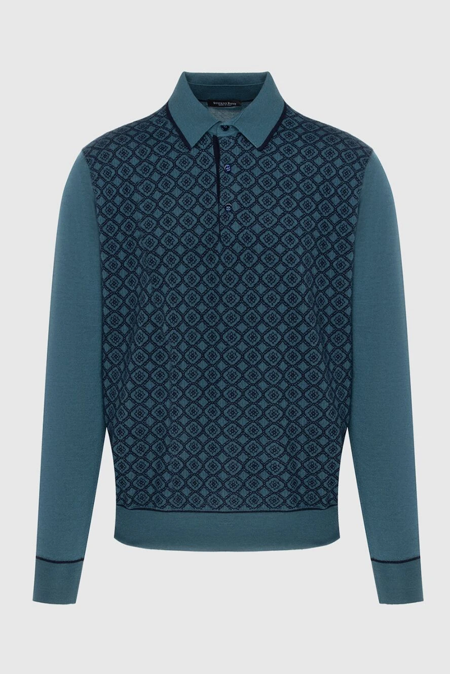 Stefano Ricci поло з довгим рукавом з шовку та кашеміру зелене чоловіче 172347 - фото 1