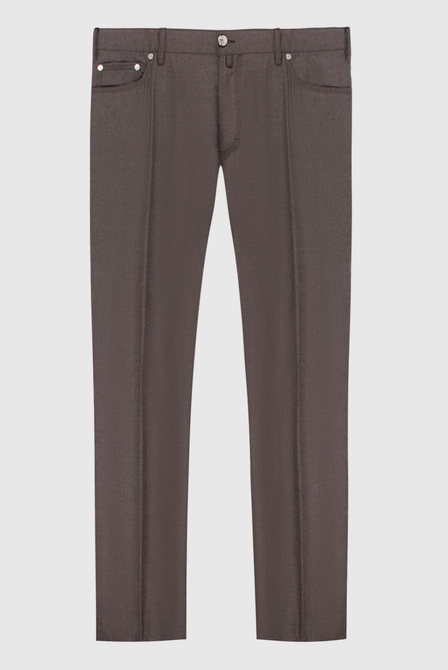 Stefano Ricci brown wool and cotton pants for men 172393 - photo 1