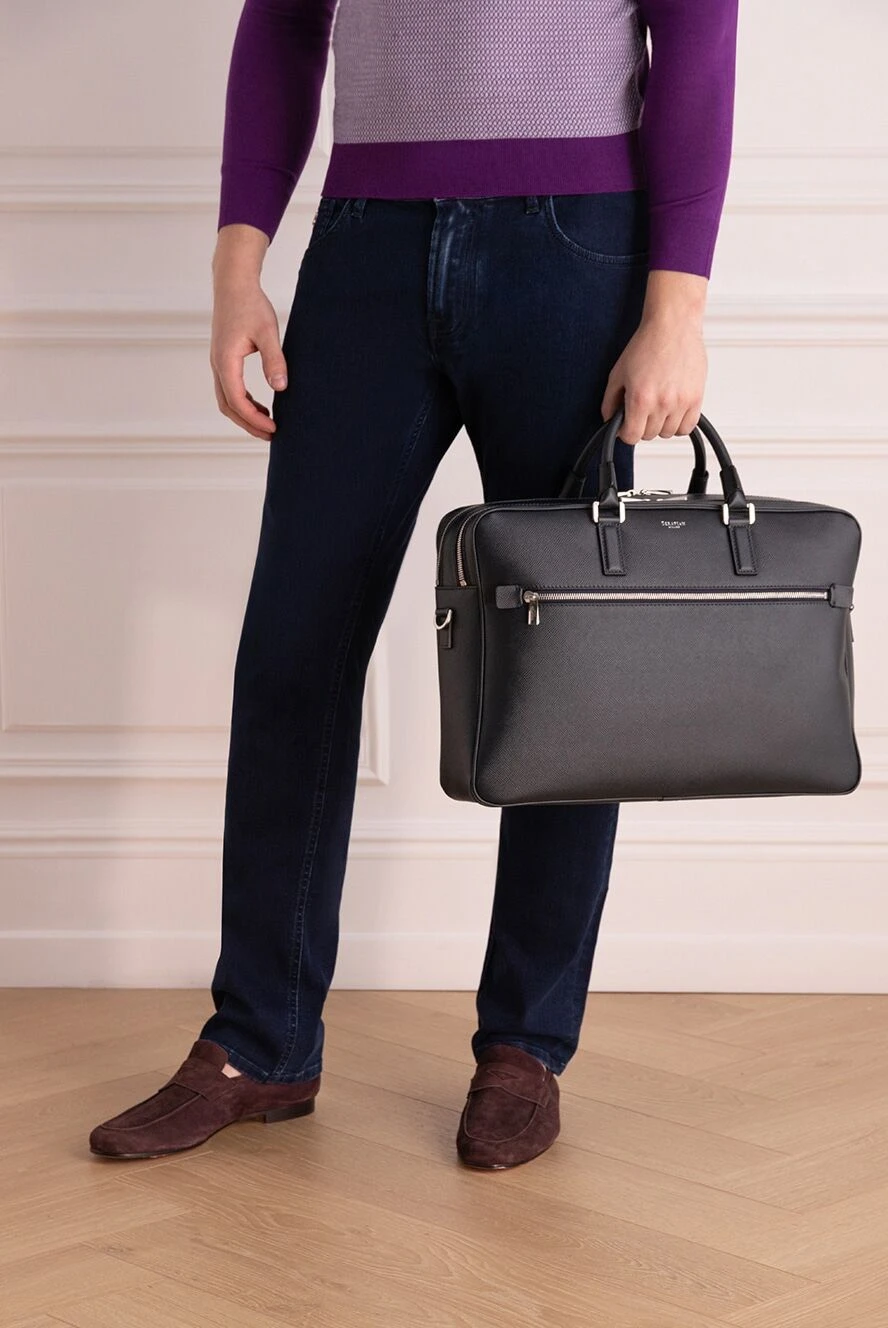 Serapian man blue leather briefcase for men buy with prices and photos 172607 - photo 2