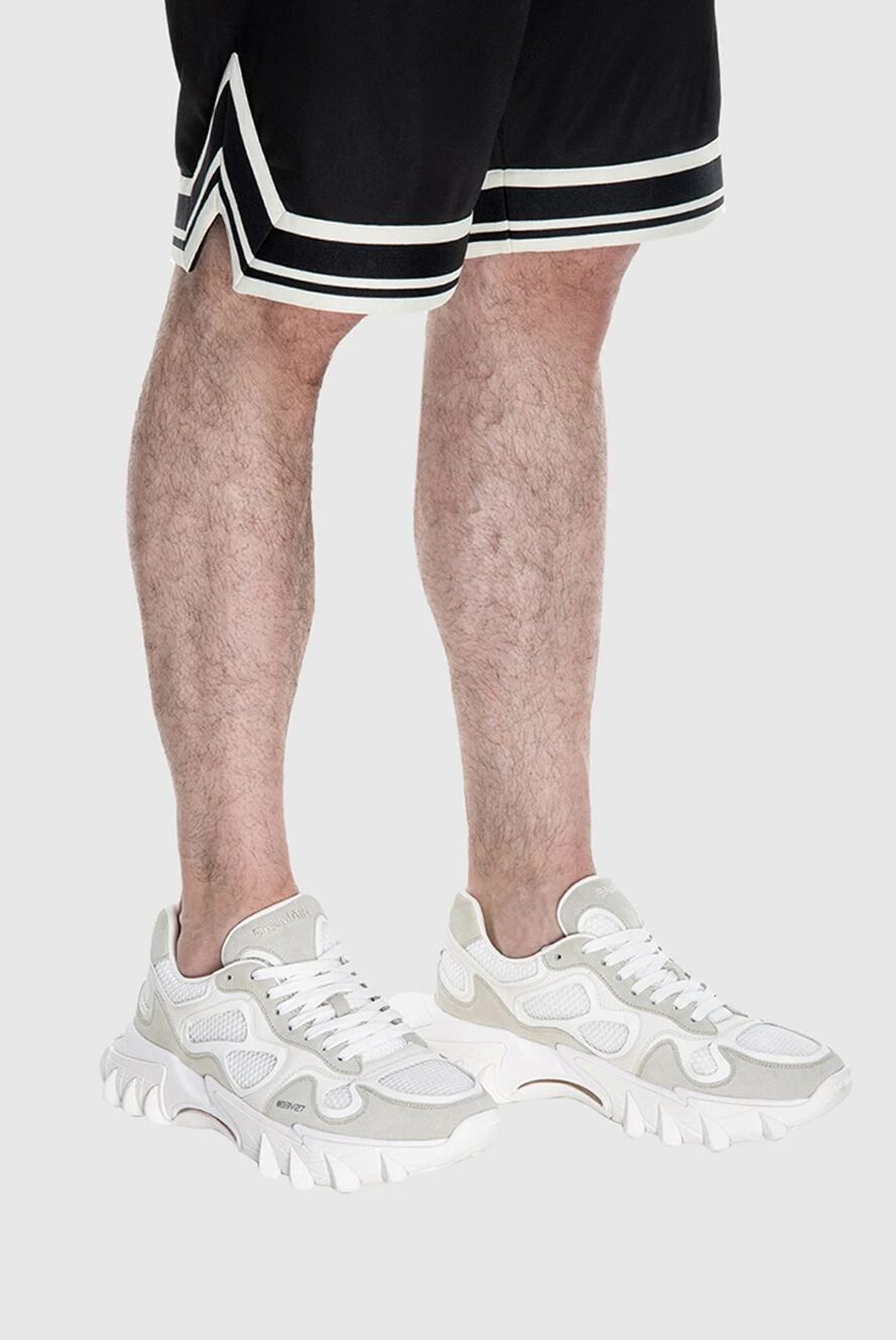 Белые мужские кроссовки из кожи