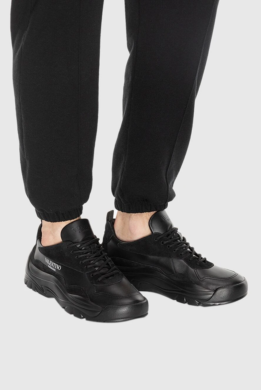 Valentino мужские кроссовки из кожи черные мужские купить с ценами и фото 172630 - фото 2