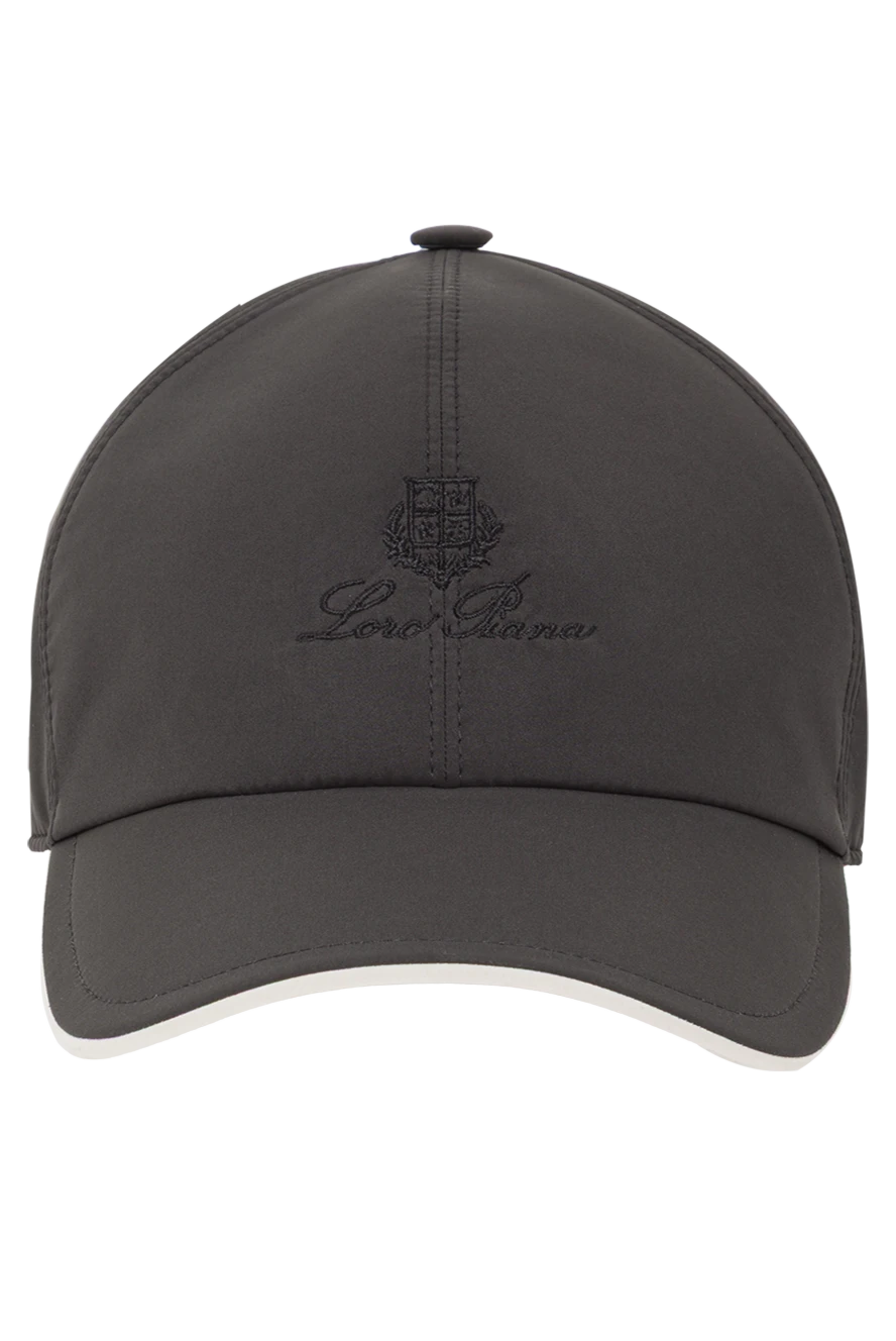 Loro Piana вельветовая синяя кепка с гладкими боковыми панелями и логотипом 172646 - фото 1