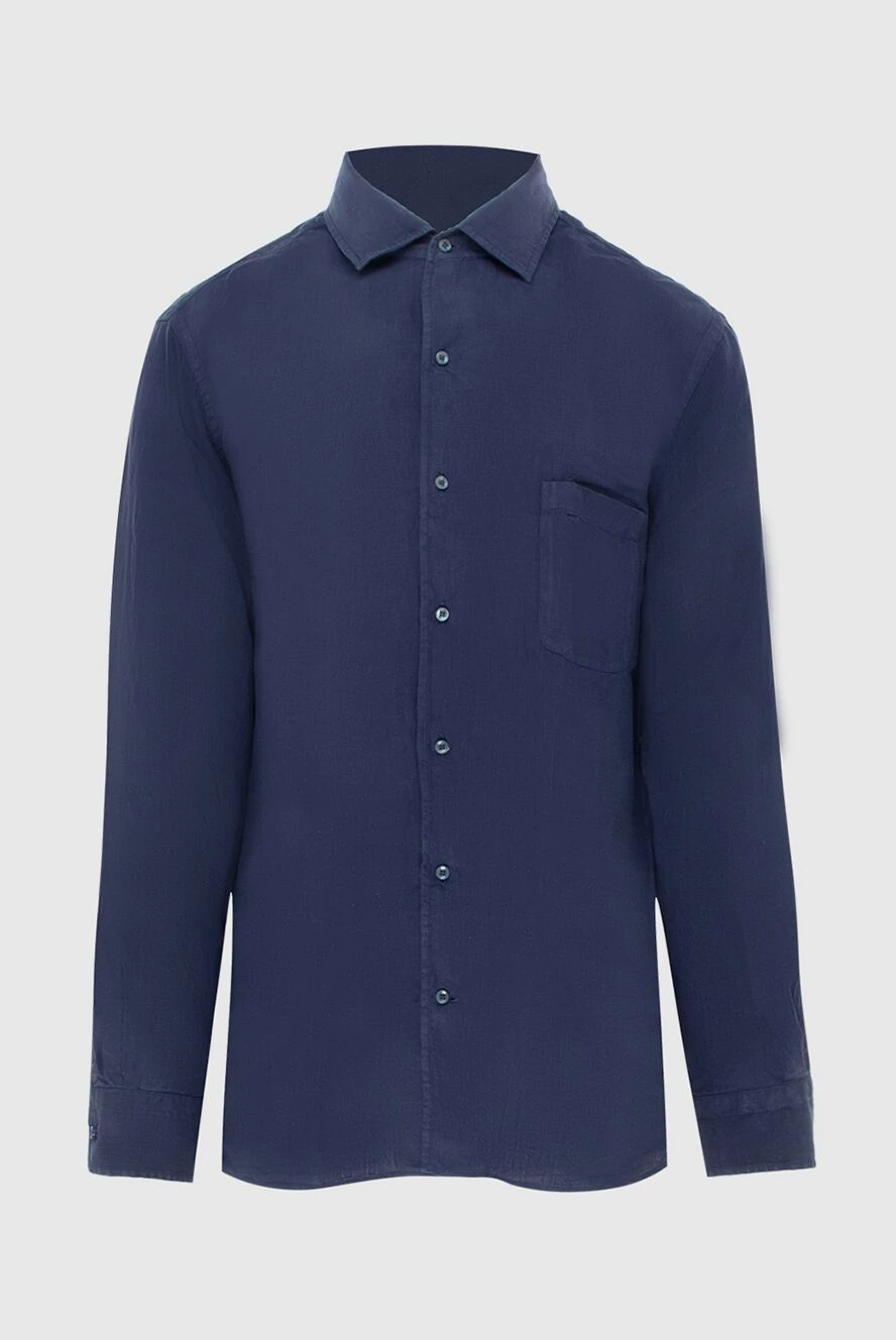 Loro Piana мужские сорочка из льна синяя мужская купить с ценами и фото 172657 - фото 1