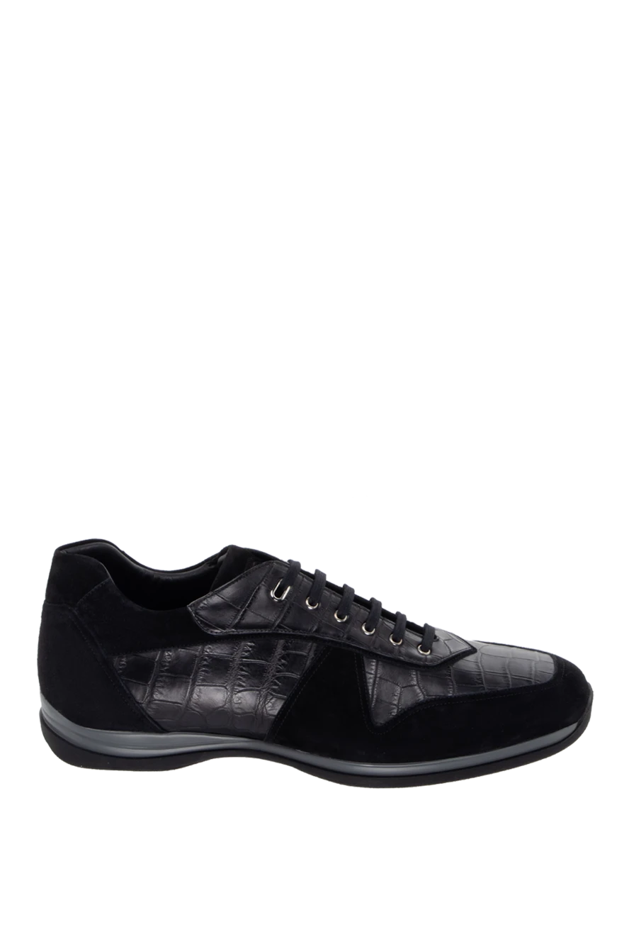 Stefano Ricci снікери зі шкіри алігатора чорні чоловічі 172734 - фото 1