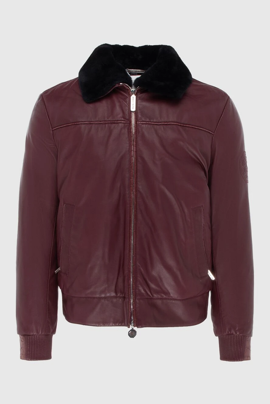 Stefano Ricci куртка шкіряна бордова чоловіча 172746 - фото 1