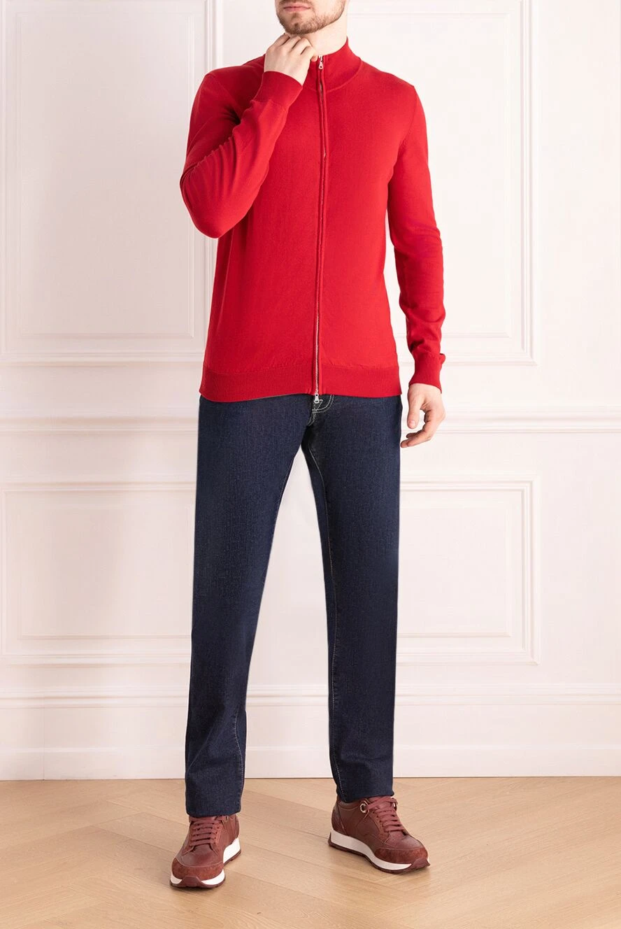 Tombolini man cotton cardigan, red buy with prices and photos 172869