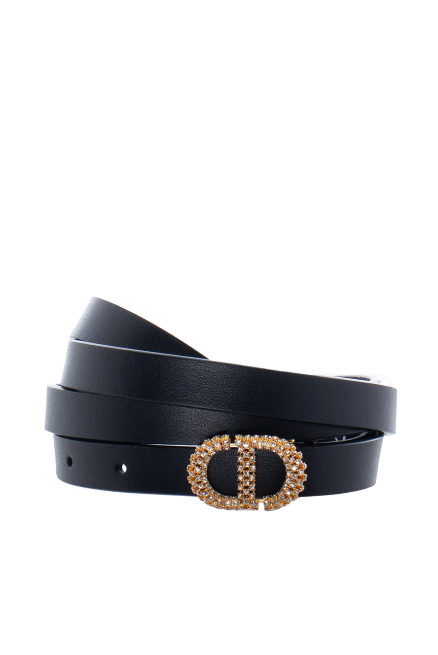 Dior woman black leather belt for women with crystals 172945 - photo 1