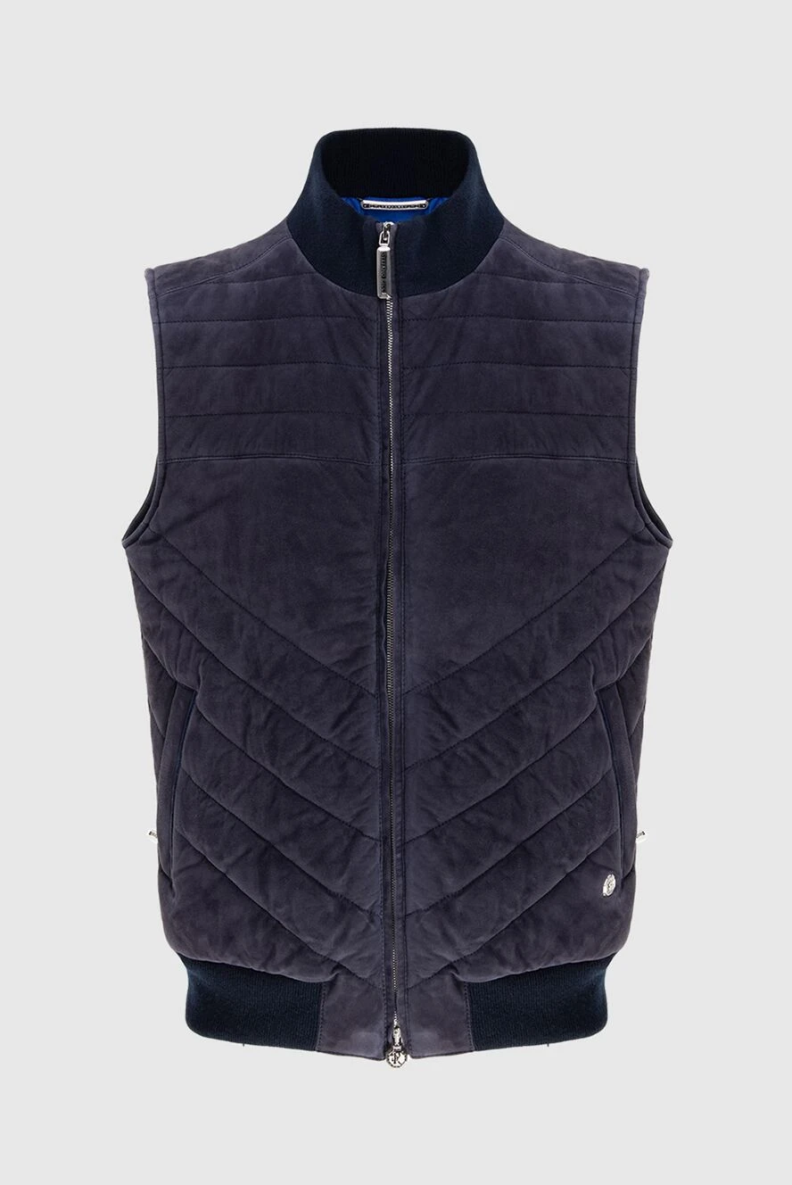 Stefano Ricci жилет з замші та шкіри крокодила синій чоловічий 172966 - фото 1