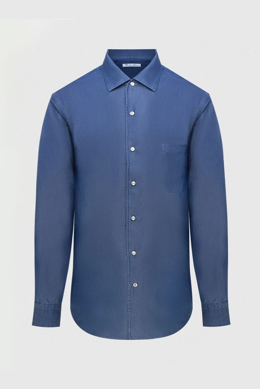 Loro Piana мужские сорочка из хлопка синяя мужская купить с ценами и фото 173003 - фото 1