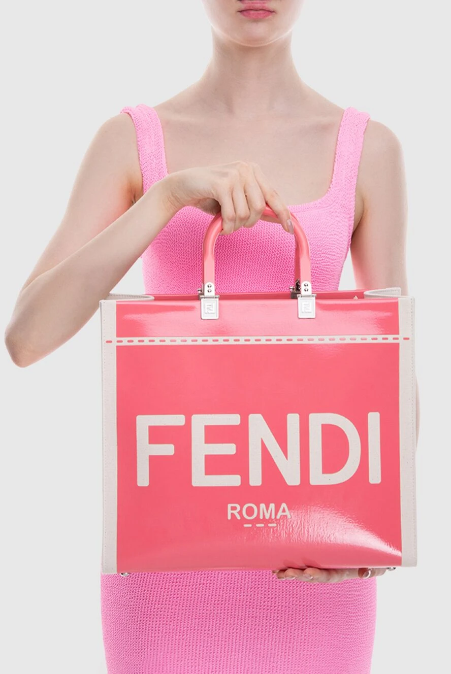Fendi женские сумка из розового текстиля. женская купить с ценами и фото 173055 - фото 2