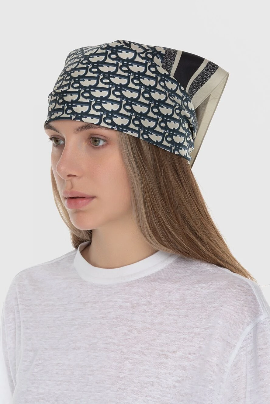 Dior женские кепка-платок сине-бежевый женский купить с ценами и фото 173061 - фото 2