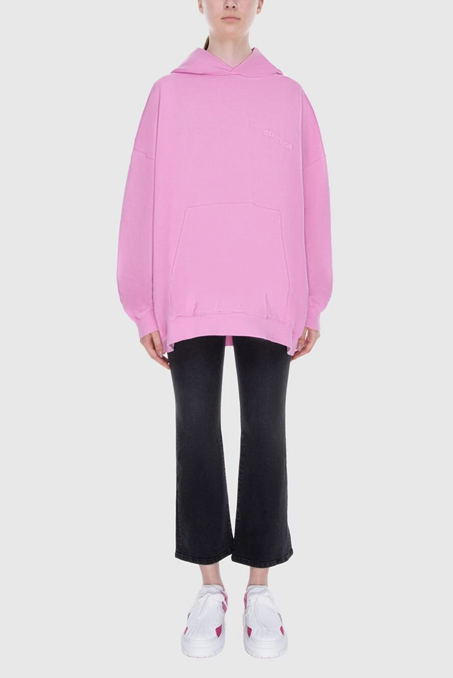 Balenciaga женские худи из хлопка розовое женское купить с ценами и фото 173093