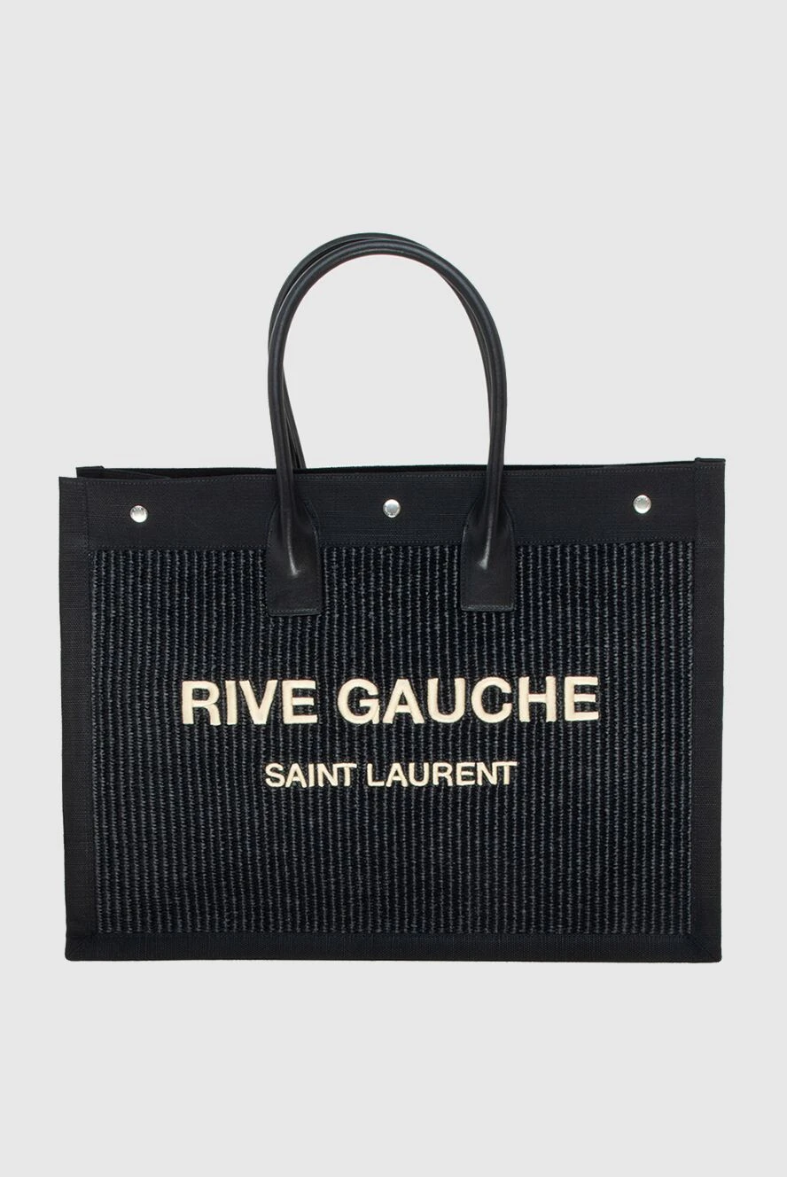 Saint Laurent жіночі сумка з текстилю та соломи чорна жіноча купити фото з цінами 173119 - фото 1