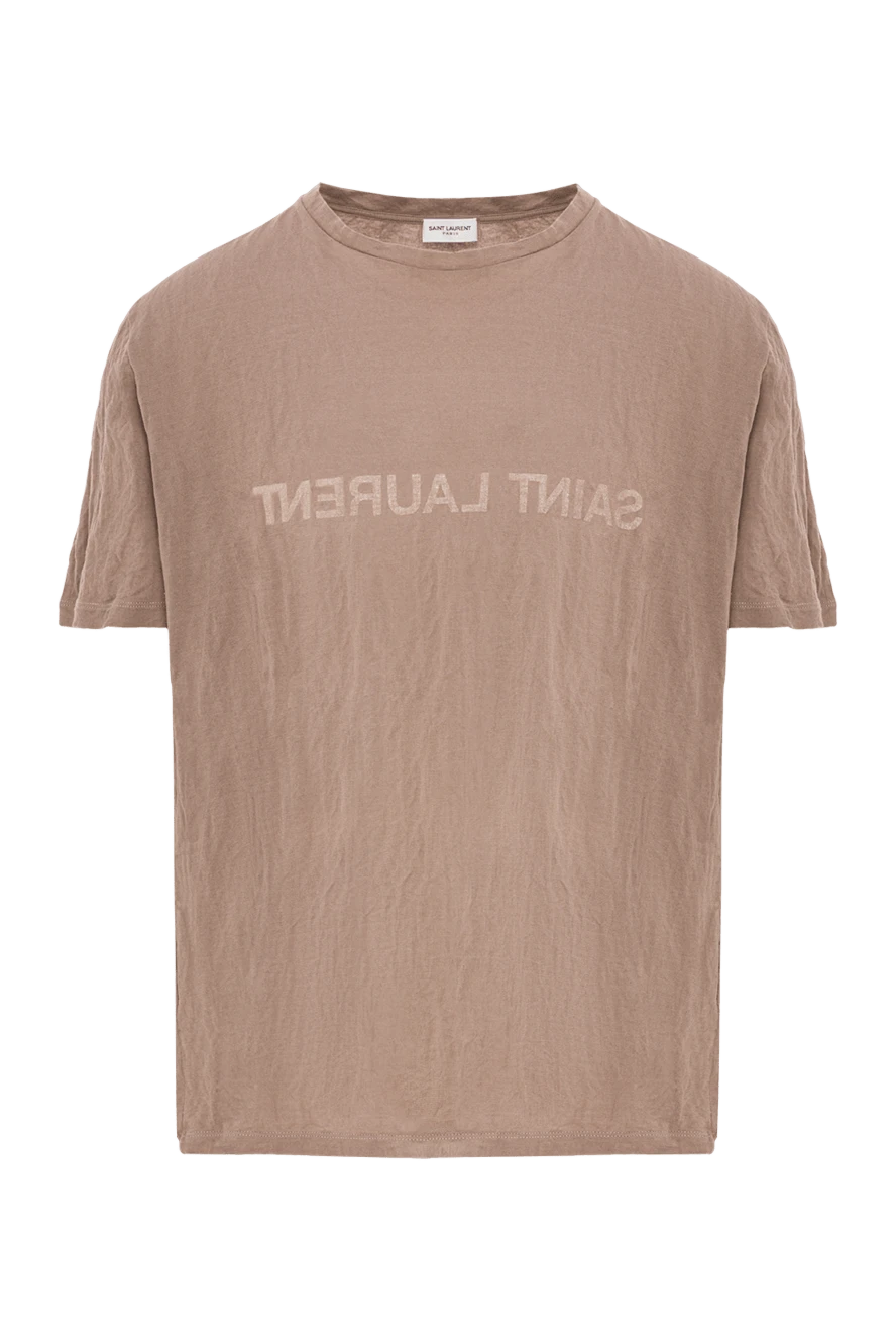 Saint Laurent футболка из фактурного материала с надписью в инверсии 173148 - фото 1