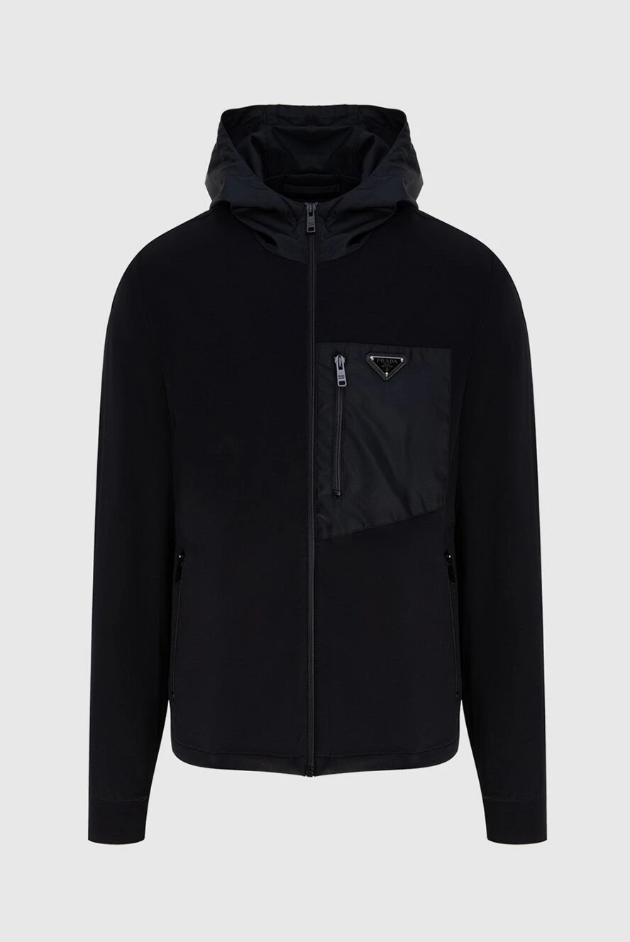 Prada man men's hoodie made of cotton and elastane, black buy with prices and photos 173160 - photo 1