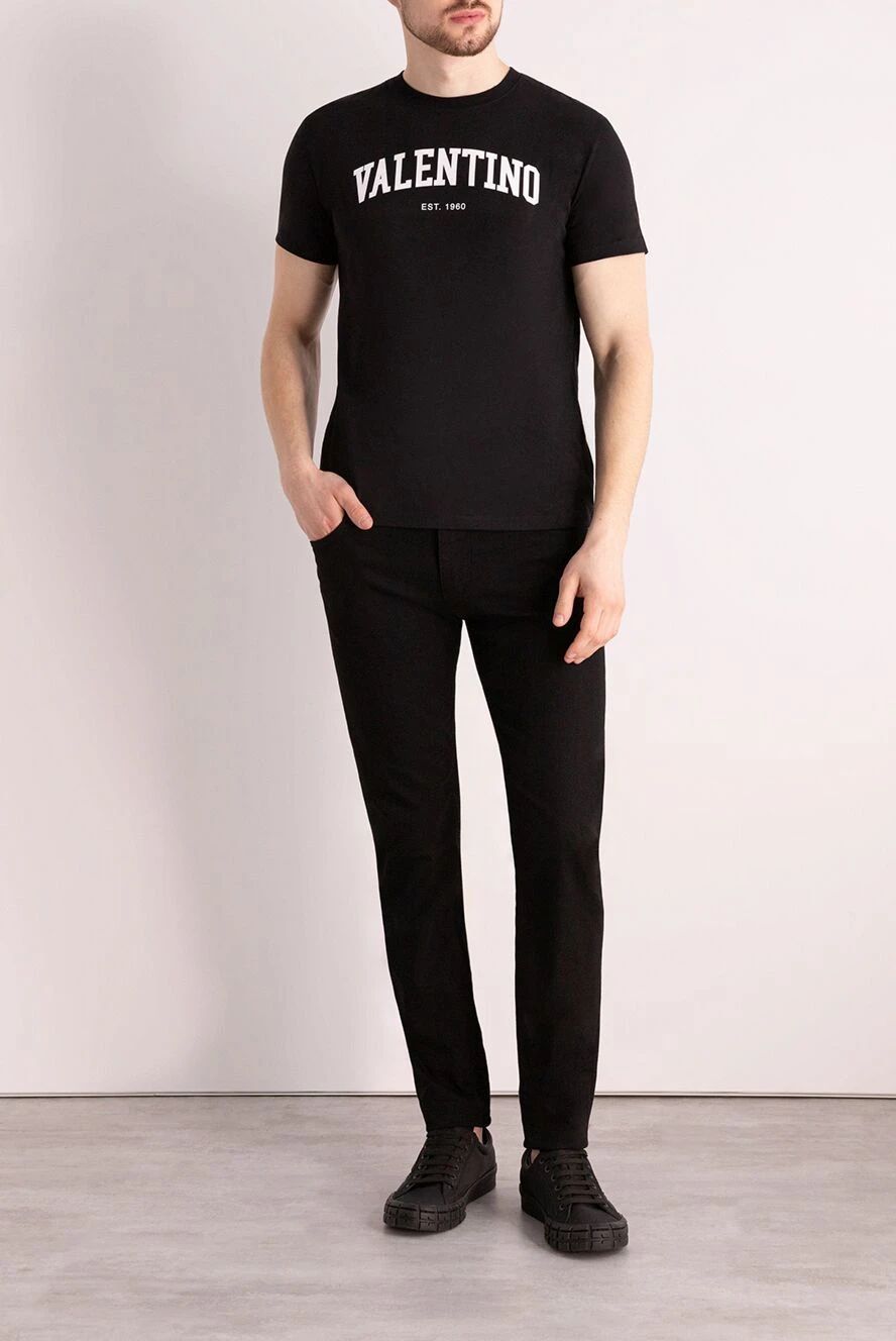Valentino мужские футболка из хлопка черная мужская купить с ценами и фото 173165