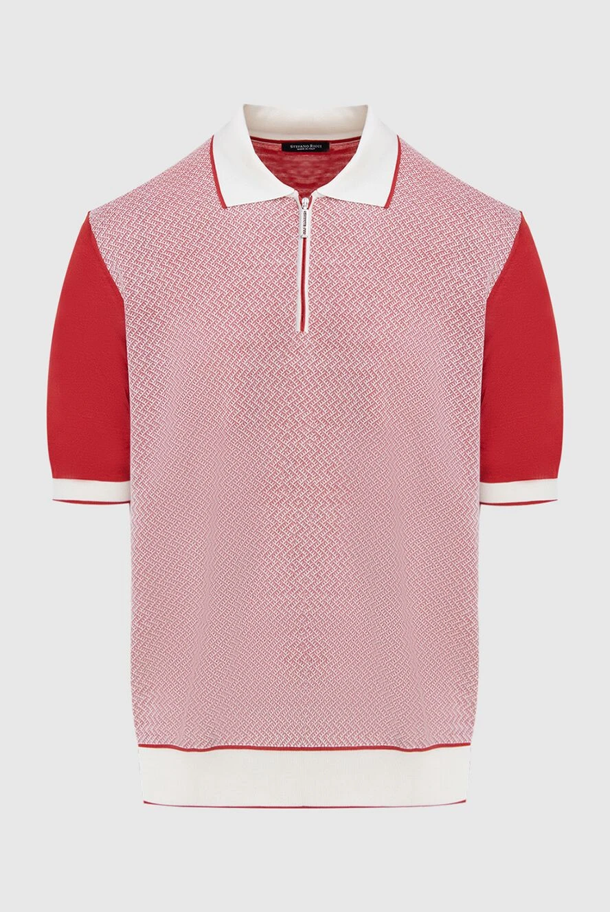 Stefano Ricci поло з шовку червоне чоловіче 173235 - фото 1