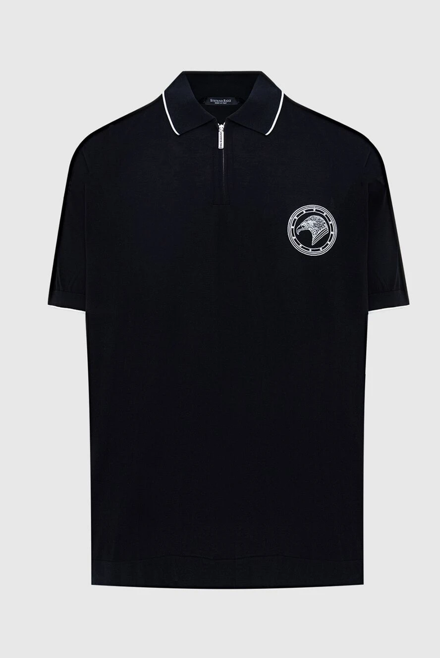Stefano Ricci black cotton and silk polo for men 173254 - photo 1