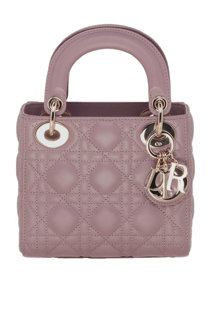 Dior women's purple small bag made of textured leather and logo 173328 - photo 1