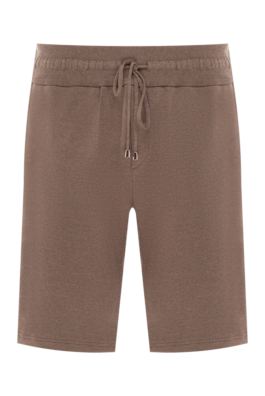 Cesare di Napoli мужские шорты из хлопка мужские коричневые купить с ценами и фото 173460 - фото 1