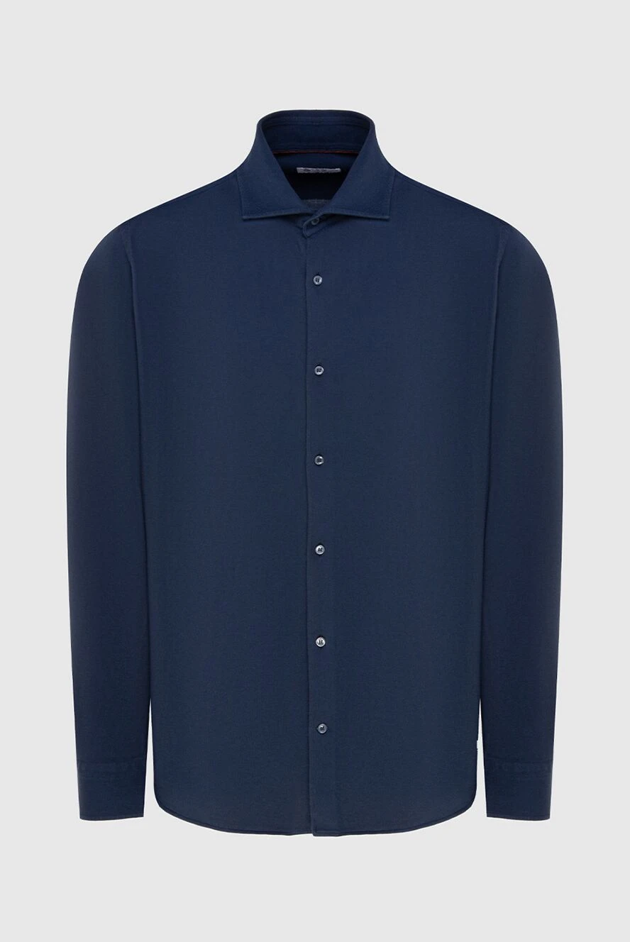Loro Piana мужские сорочка из хлопка синяя мужская купить с ценами и фото 173467