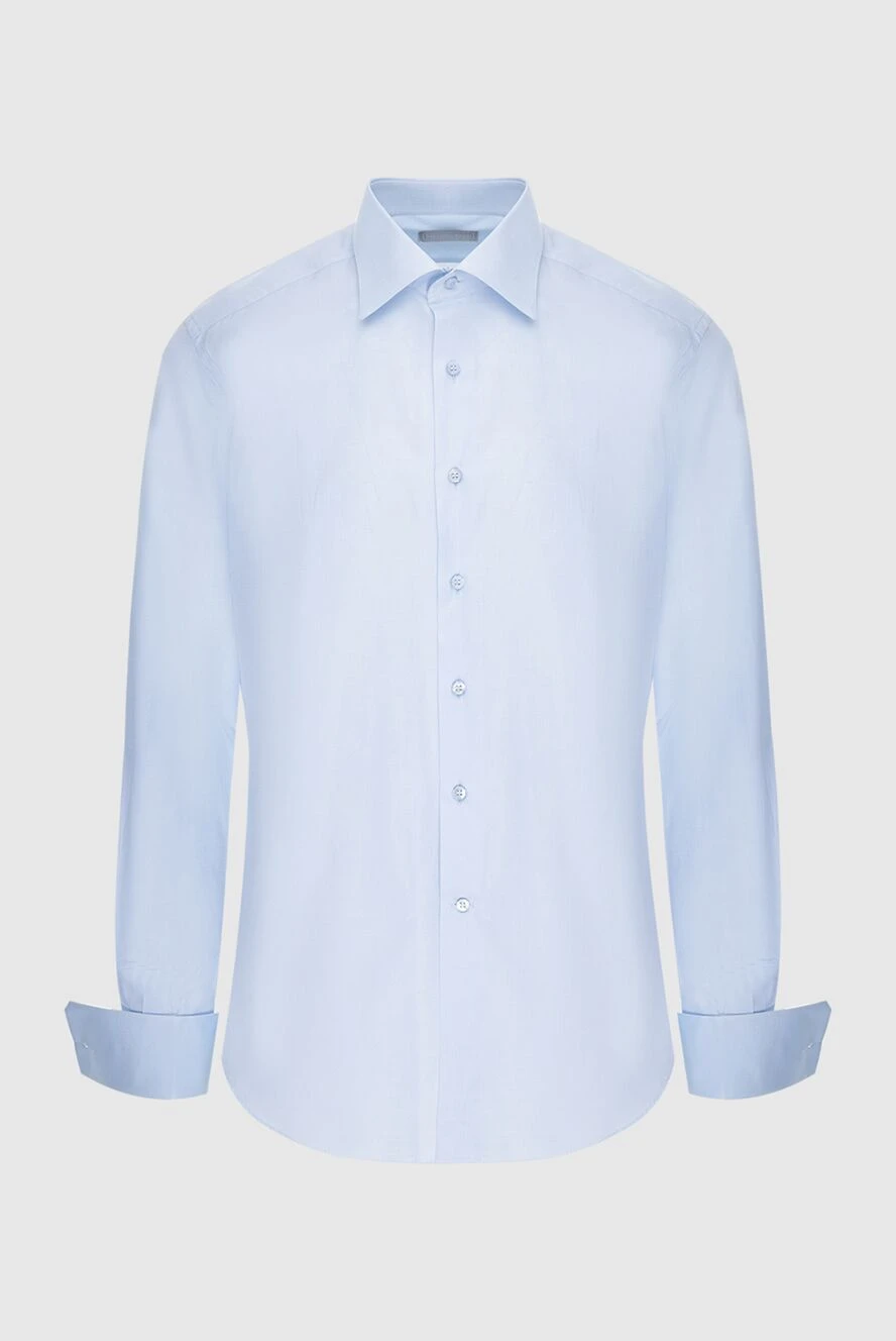 Stefano Ricci сорочка бавовняна чоловіча ніжно-блакитна з французькими манжетами 173523 - фото 1