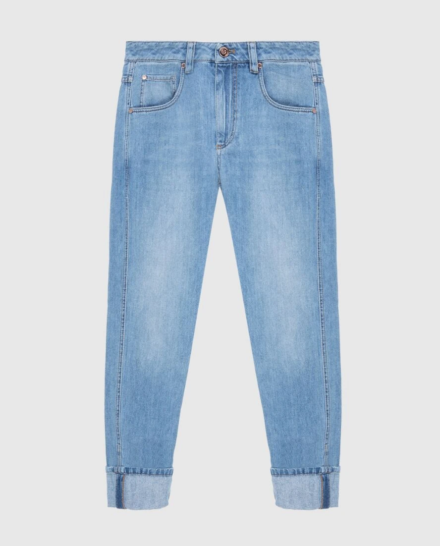 Brunello Cucinelli light blue soft denim cuffed jeans 173555 - photo 1
