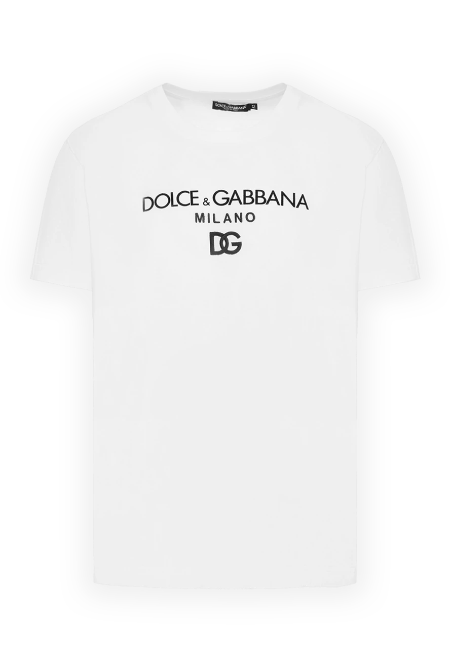 Dolce & Gabbana чоловічі футболка з бавовни біла чоловіча 173567 - фото 1