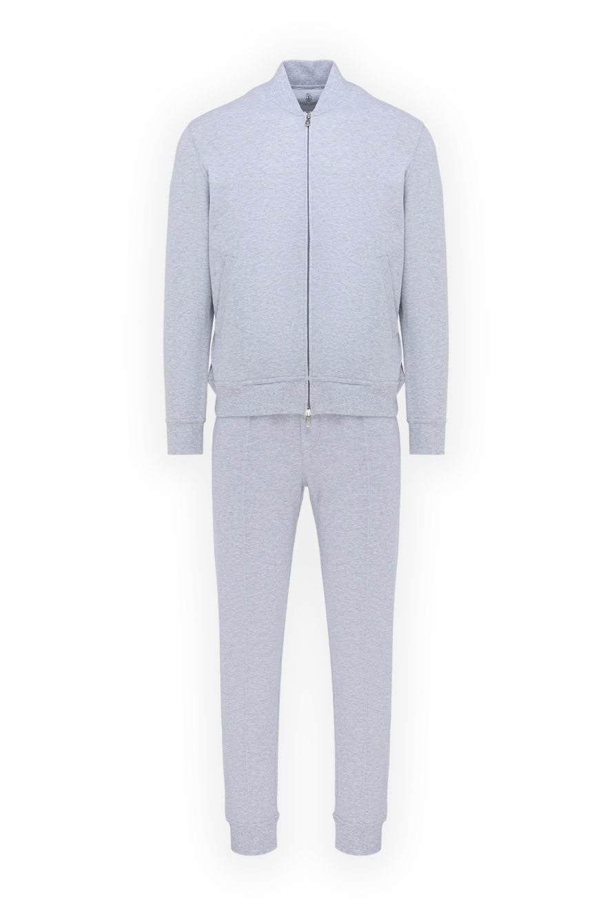 Brunello Cucinelli костюм спортивный мужской из хлопка серый 173581 - фото 1