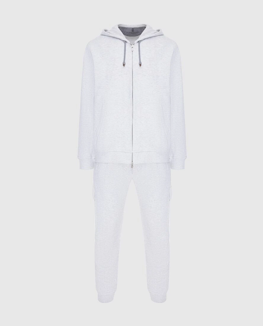 Brunello Cucinelli light gray tracksuit with a hood and pockets 173583 - photo 1