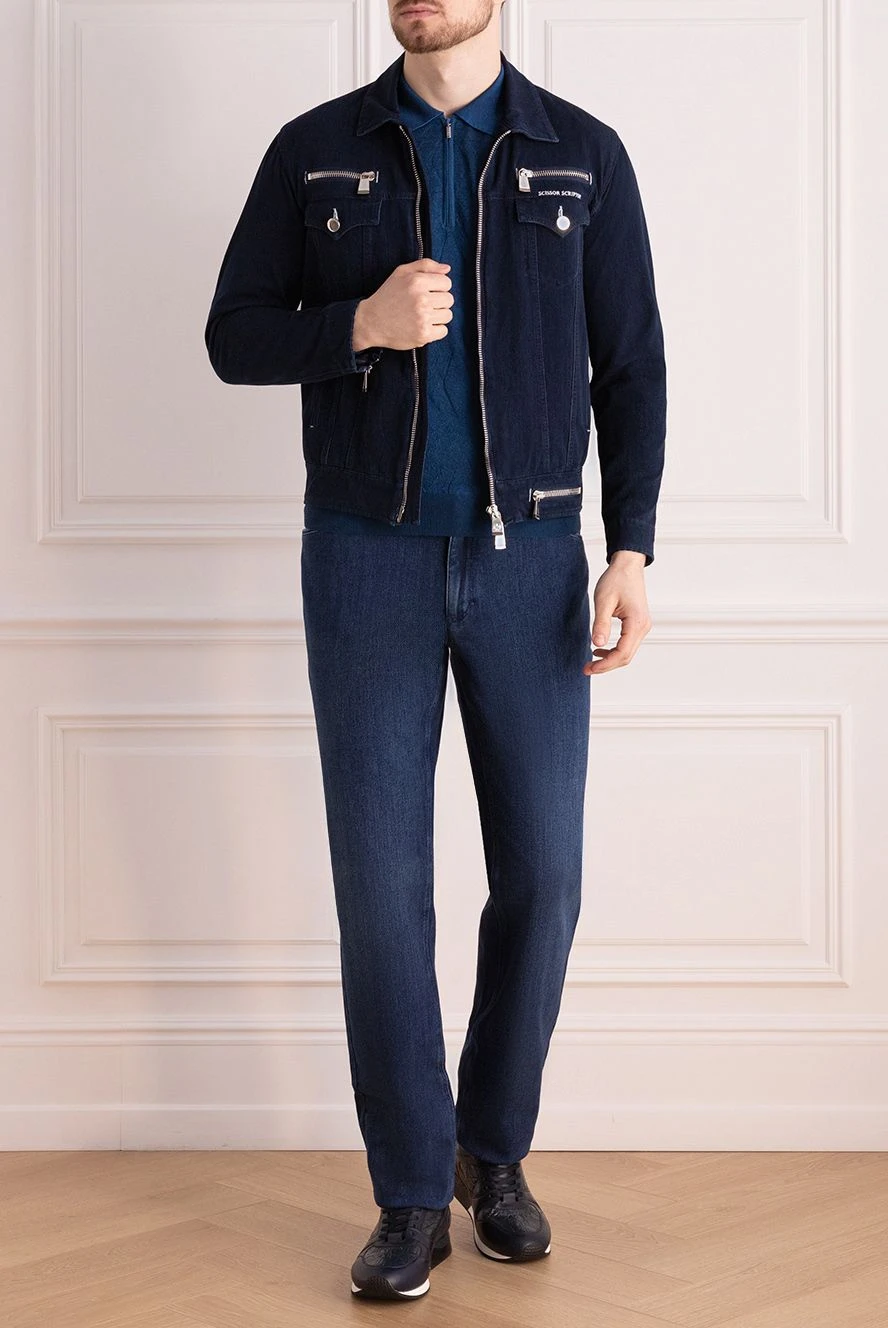Scissor Scriptor чоловічі куртка джинсова з бавовни, модалу, поліестеру та поліуретану синя. чоловіча купити фото з цінами 173622