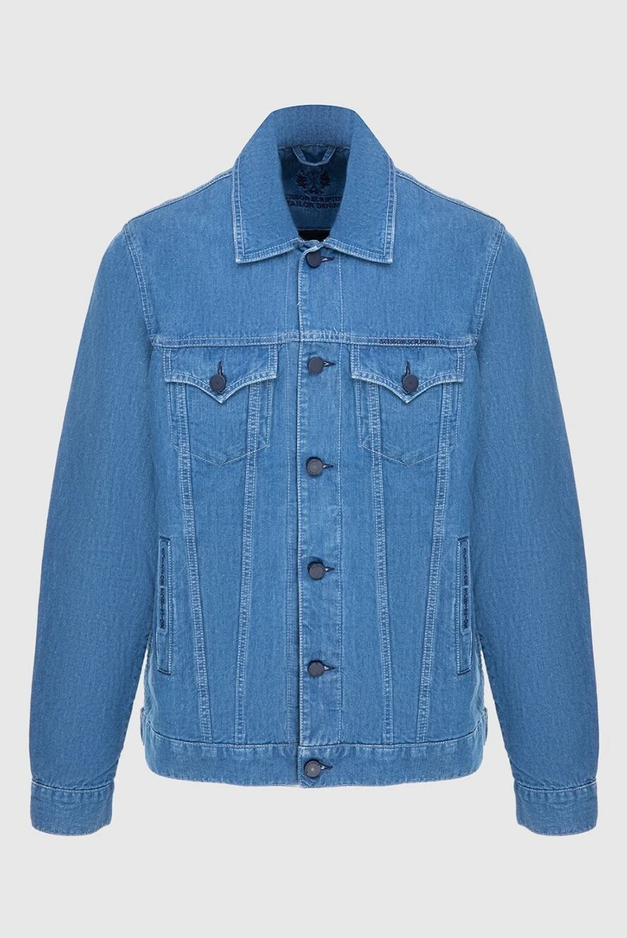 Scissor Scriptor man blue cotton and linen denim jacket for men buy with prices and photos 173623 - photo 1