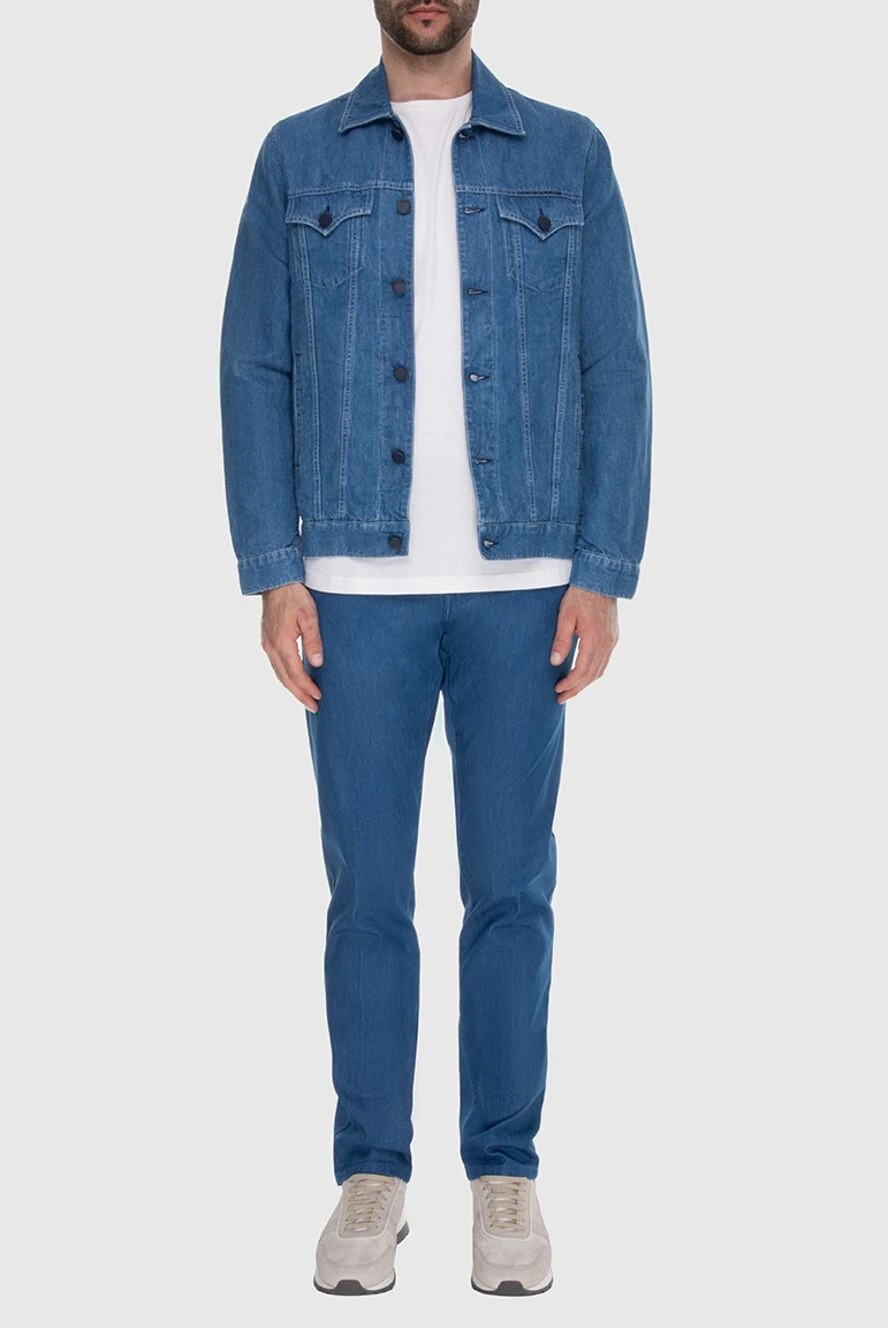 Scissor Scriptor man blue cotton and linen denim jacket for men buy with prices and photos 173623